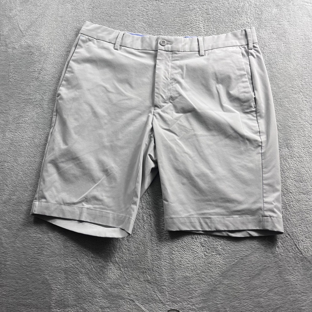 Peter Millar Surge Crown Crafted Mens 34 Grey Performance Golf Shorts MS22F3550